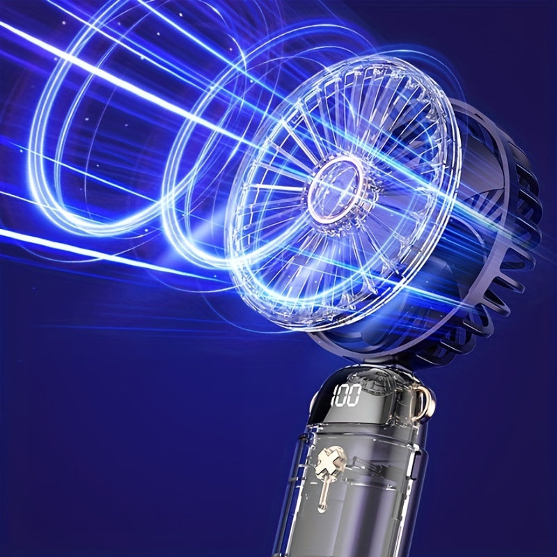 Purple Portable Pocket Fan Mini Fan 6 Gears Speed Foldable Desk Fan
