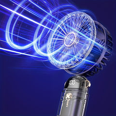 Purple Portable Pocket Fan Mini Fan 6 Gears Speed Foldable Desk Fan