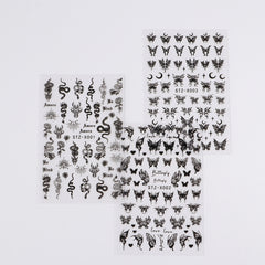 Butterfly Snake Nail Art Stickers Self Adhesive Nail Decoration