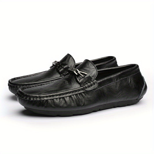 Women's Metal Buckle Loafers Slip On Soft Sole Anti skid Casual Flats Shoes