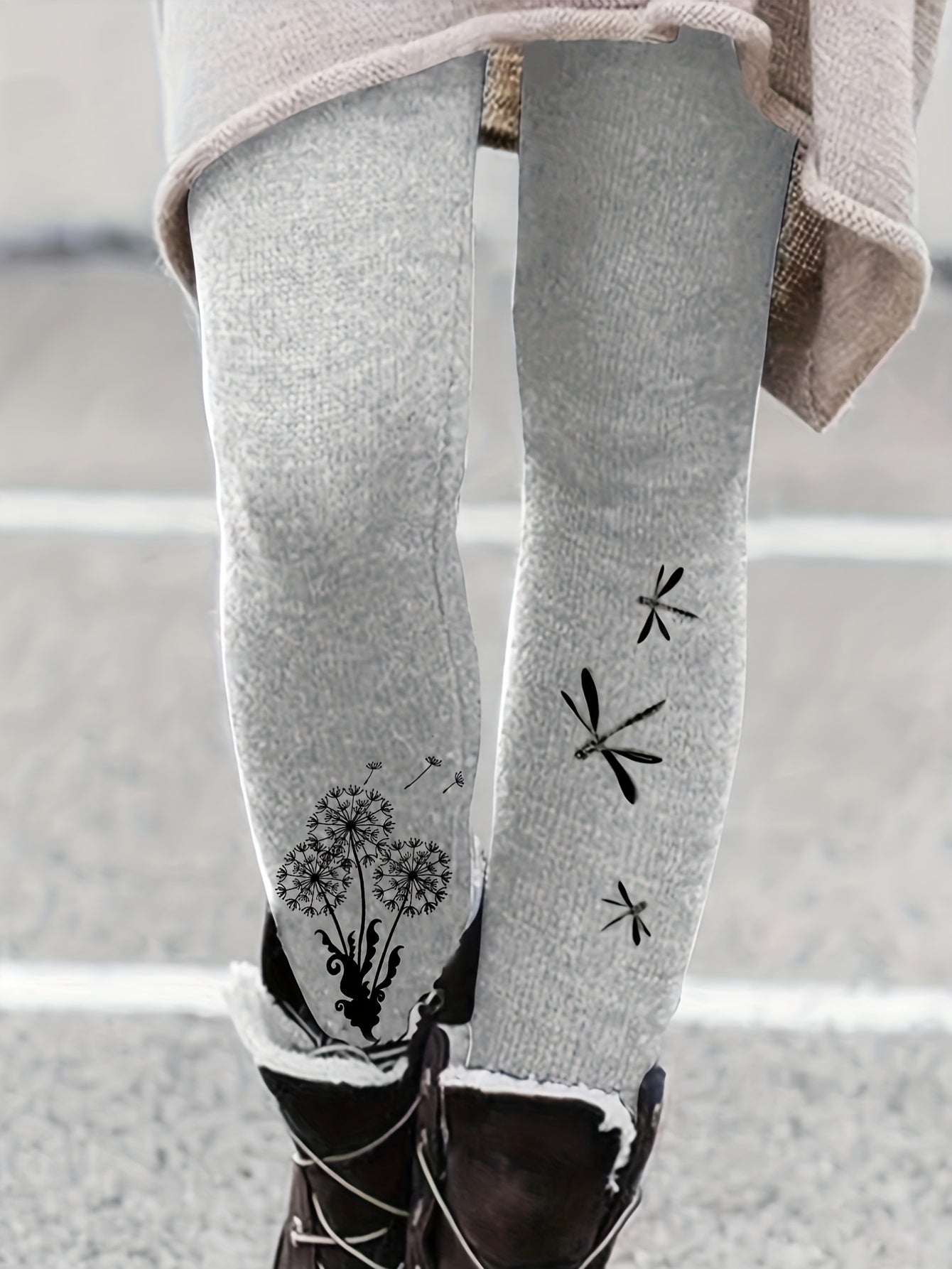 Dandelion & Dragonfly Skinny Leggings High Waist Stretchy Boho
