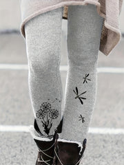 Dandelion & Dragonfly Skinny Leggings High Waist Stretchy Boho