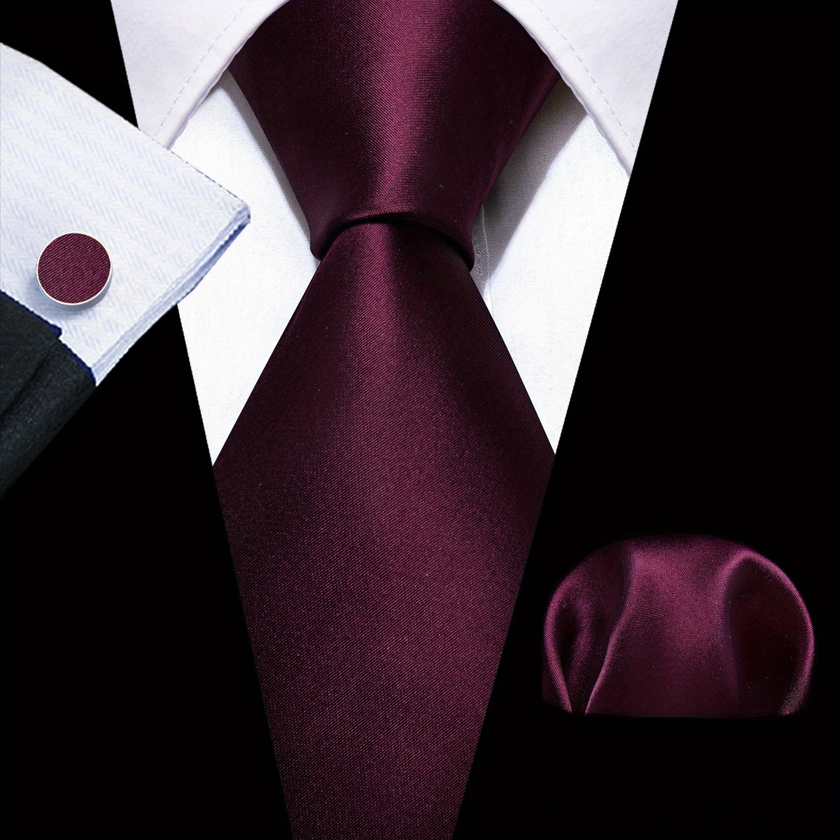 Barry Wang Men's Tie Cufflinks Handkerchief Set