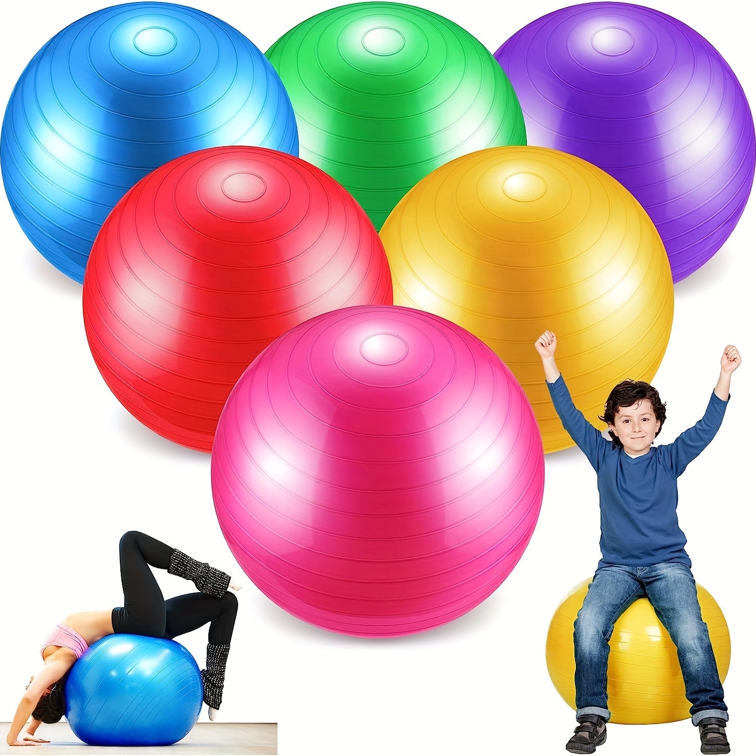 18 inch Pilates Ball Yoga Ball Fitness Balance Workout At Home Gym