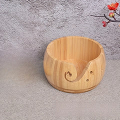 Wooden Yarn Bowl Round Knitting Storage Bowl
