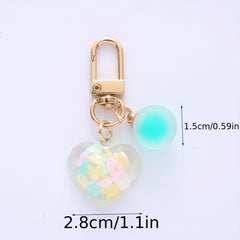 Women's Heart Shaped Pendant Keychain Bag Decor Year Gift
