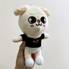 Stray Dog Plush Toy Soft Polyester Stuffed Animal with T Shirt & Pants