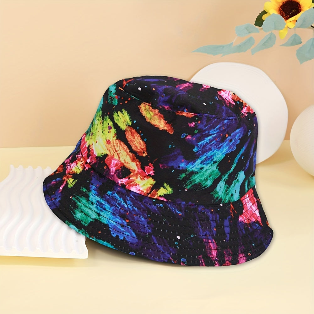 Tie dye Colorful Sunshade Bucket Hat Double sided Sun Hat