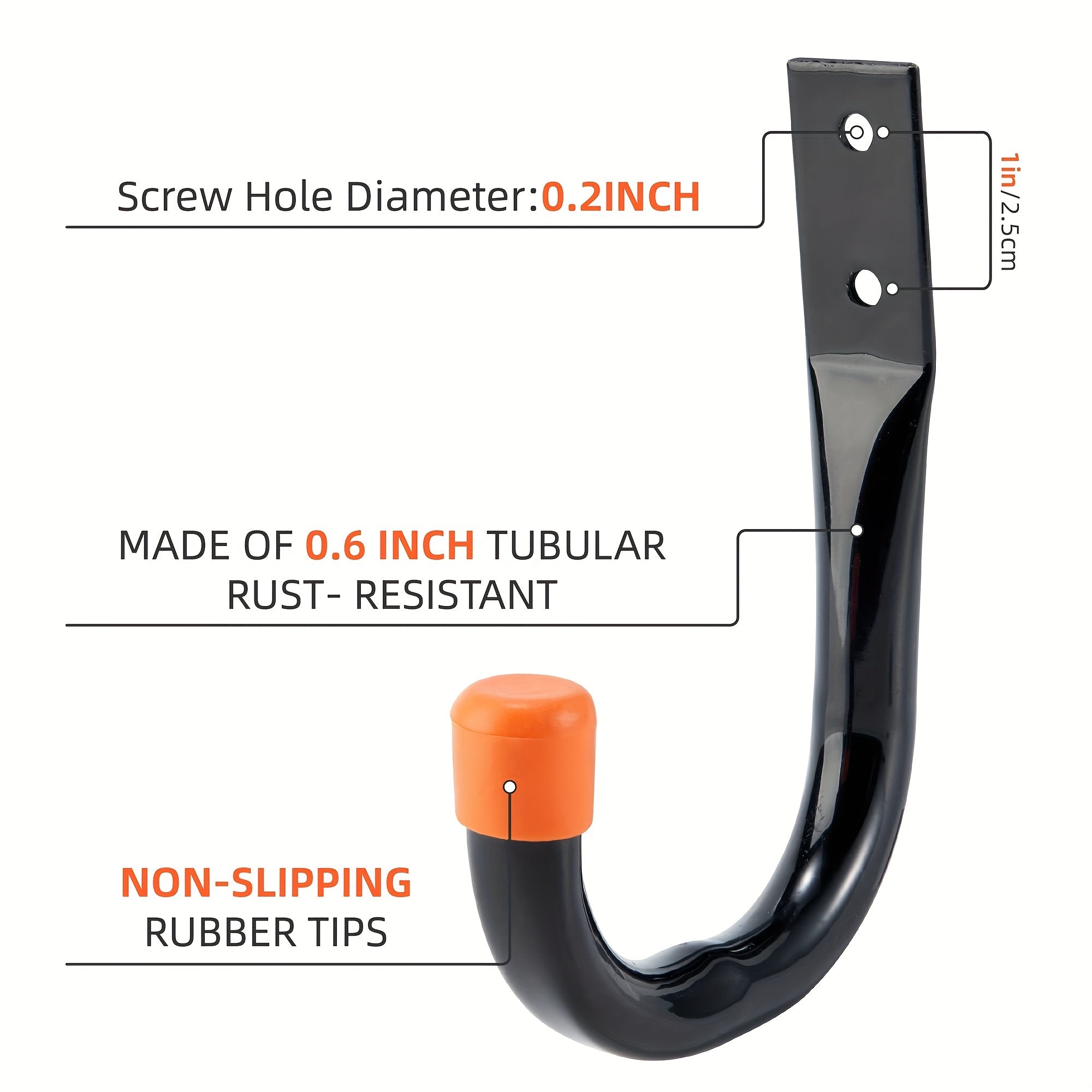 6pcs Heavy Duty Garage Hooks Wall Storage Utility Hooks For Tool Room