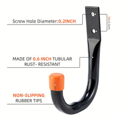 6pcs Heavy Duty Garage Hooks Wall Storage Utility Hooks For Tool Room
