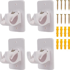 4pcs Adhesive Curtain Pole Brackets for Poles < 40mm, No Drill Curt