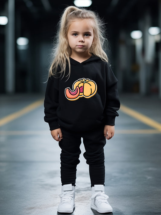 OERYUI Pumpkin Print Hoodies Pants Set For Kids