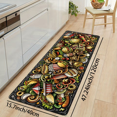 Cartoon Pattern Rug Hand-Painted Stylish Carpet Machine Washable Floor Mat