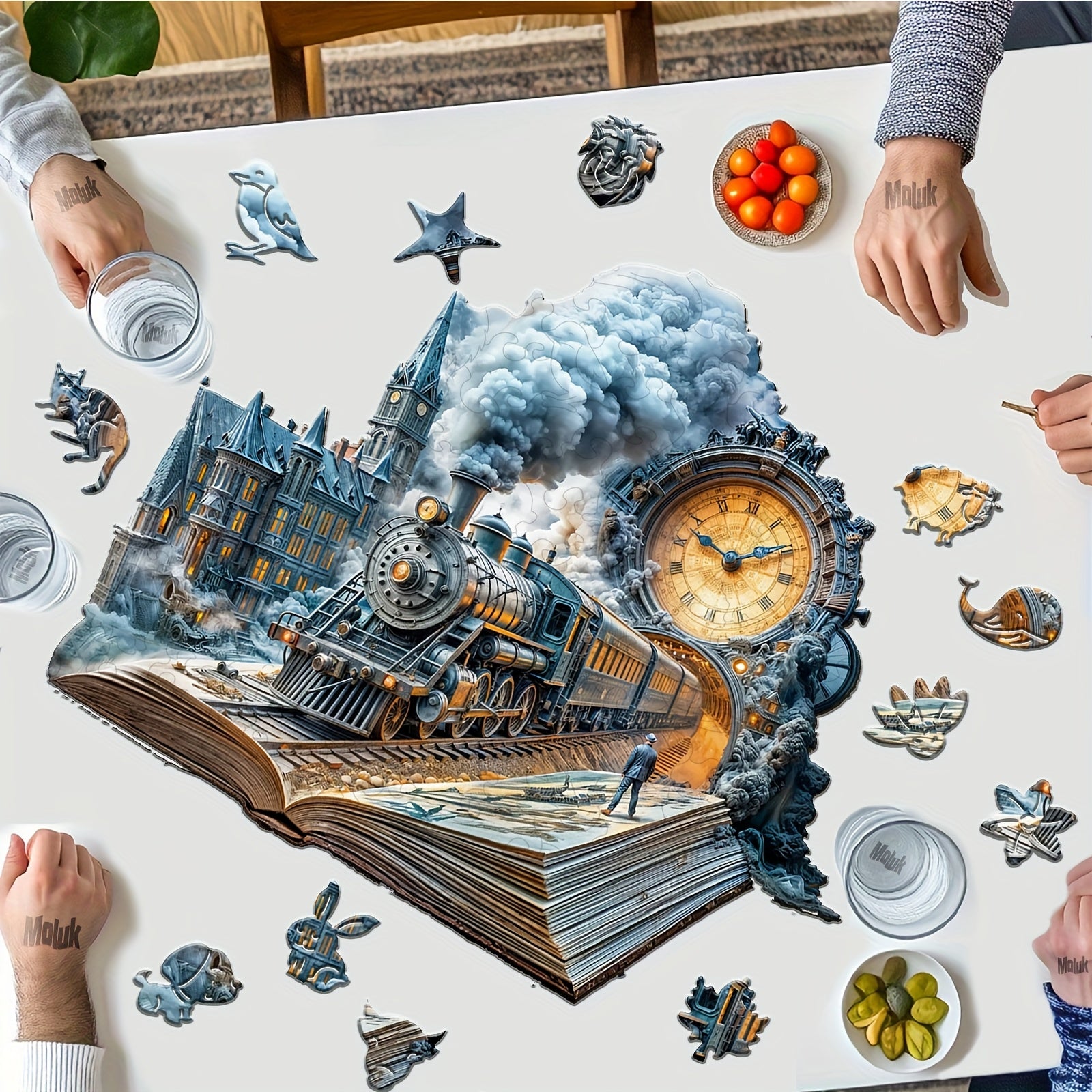 3D Shape Puzzle Brain Booster Wooden Puzzle Steampunk Gears