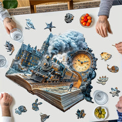 3D Shape Puzzle Brain Booster Wooden Puzzle Steampunk Gears