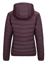 Women's Packable Puffer Jacket With Hood Quilted Winter Coat