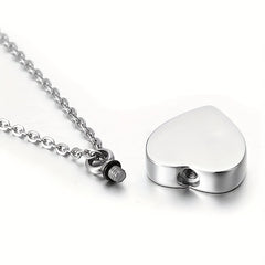 Stainless Steel Heart Shaped Pet Memorial Necklace