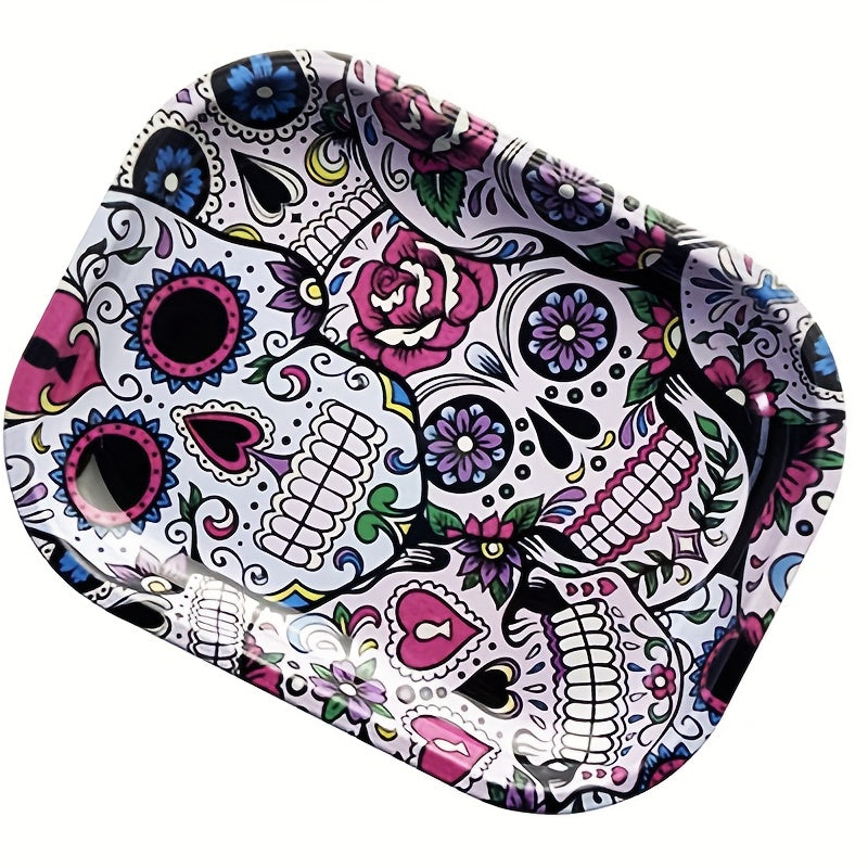 Halloween Skull Rolling Tray Metal Cartoon