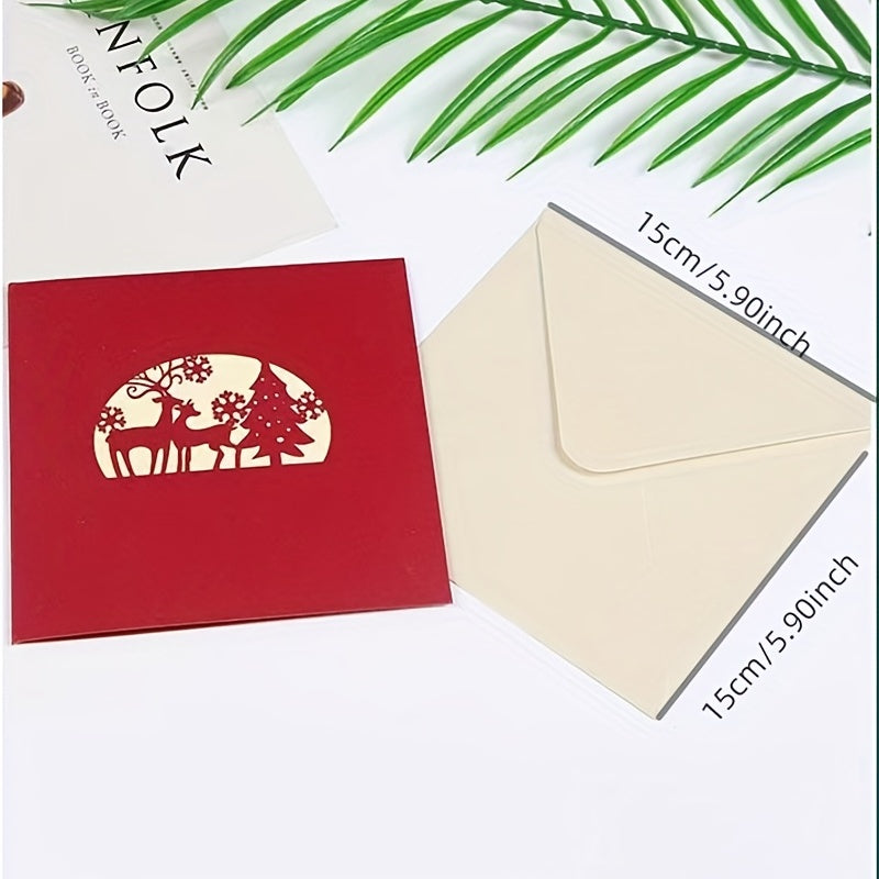 3D Cartoon Pop up Christmas Greeting Card