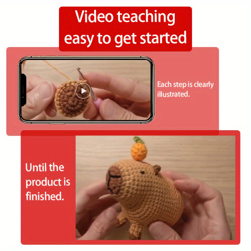 Christmas Capybara Crochet Kit - Animal Knitting Material Package