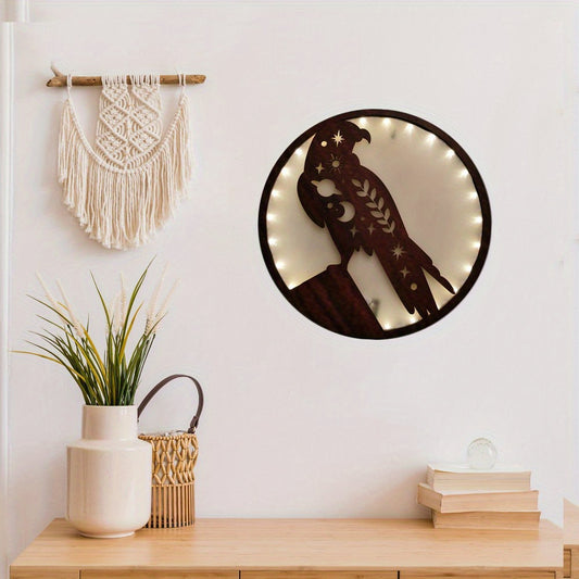 LED Parrot Wooden Hanging Lamp Home Decoration