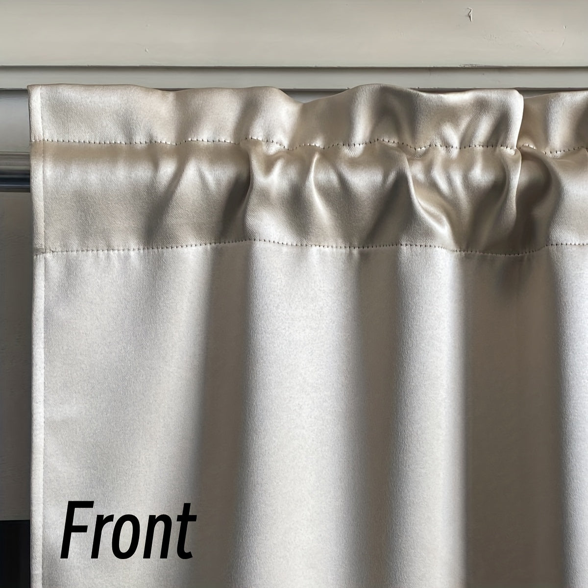 Heat & Sound Insulating Polyester Rod Pocket Curtain for Bedroom & Balcony