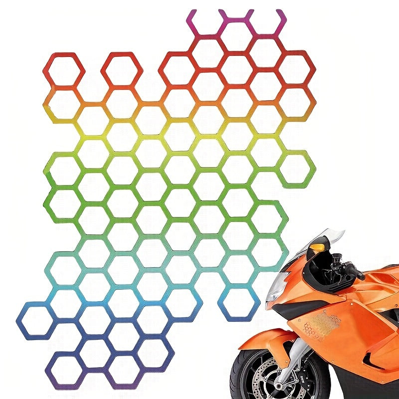 Honeycomb Shaped Waterproof Motorcycle Sticker Decal