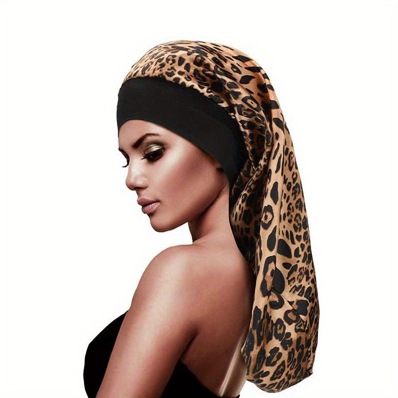 Floral Print Bandana Turban Cap Soft Silk Satin Sleep Cap
