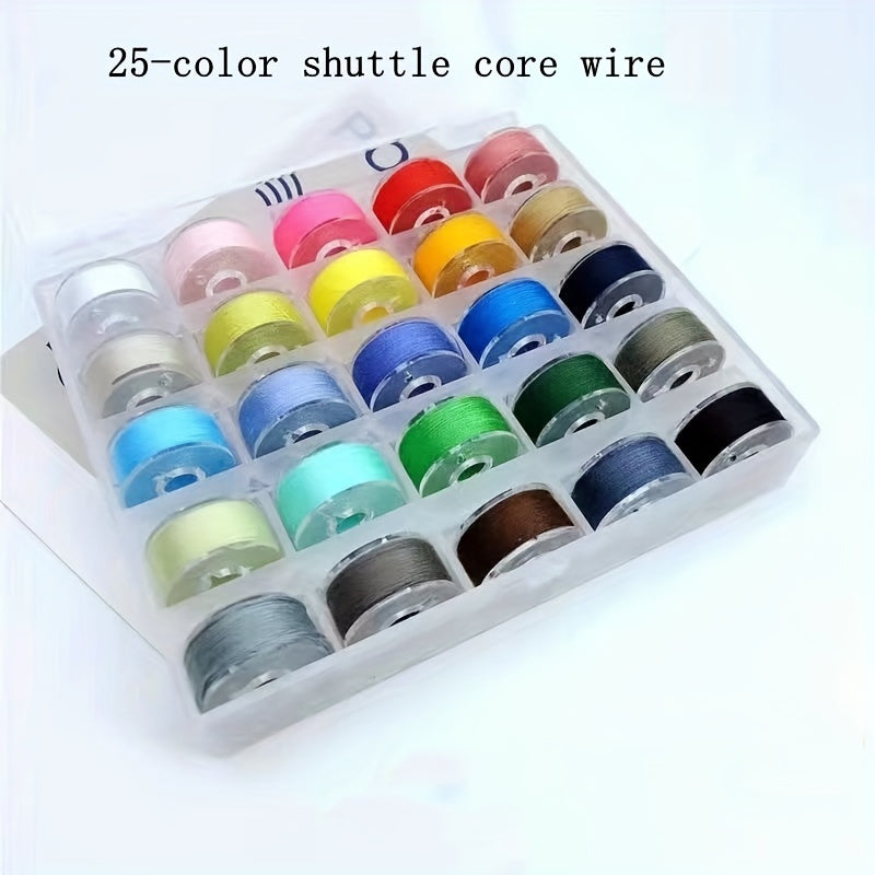 25pcs Sewing Machine Bobbin Thread With Storage Box DIY Thread Sewing Thread Kit