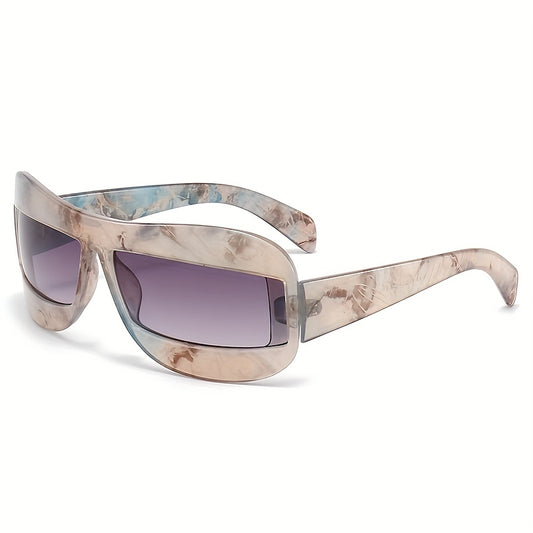 Y2K Oversized One piece Sunglasses Hiphop Futuristic Block Glasses