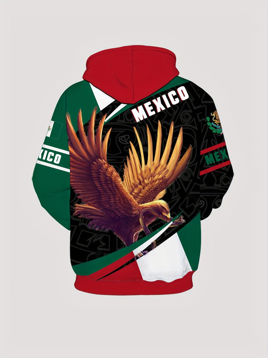 MEXICO Eagle Print Hoodies For Men Graphic Hoodie