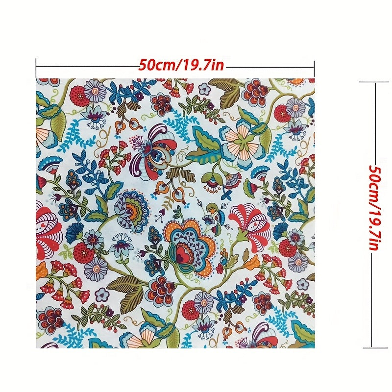 8pcs Cotton Patchwork Fabric Multicolor Floral Printed DIY Handcraft Material