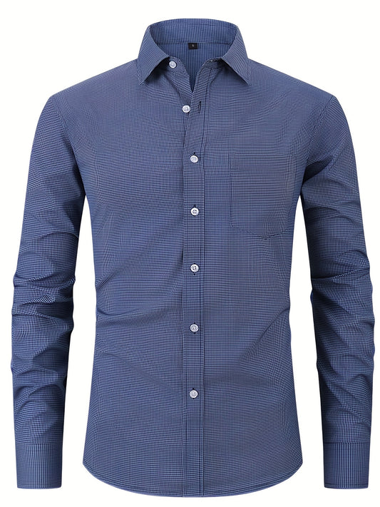 Men's Semi-Formal Dress Shirt with Chest Pocket