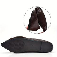 Women's Pointed Toe Bow Ballet Flats Slip On Shoes