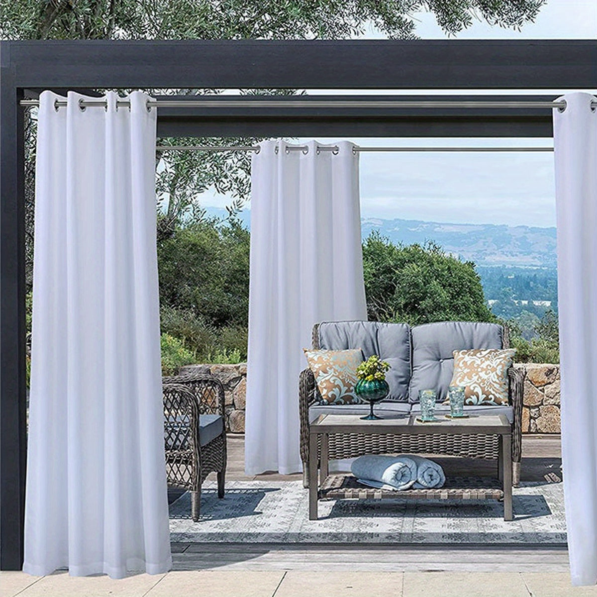 Waterproof Sunshade Curtain for Outdoor Patio or Bedroom