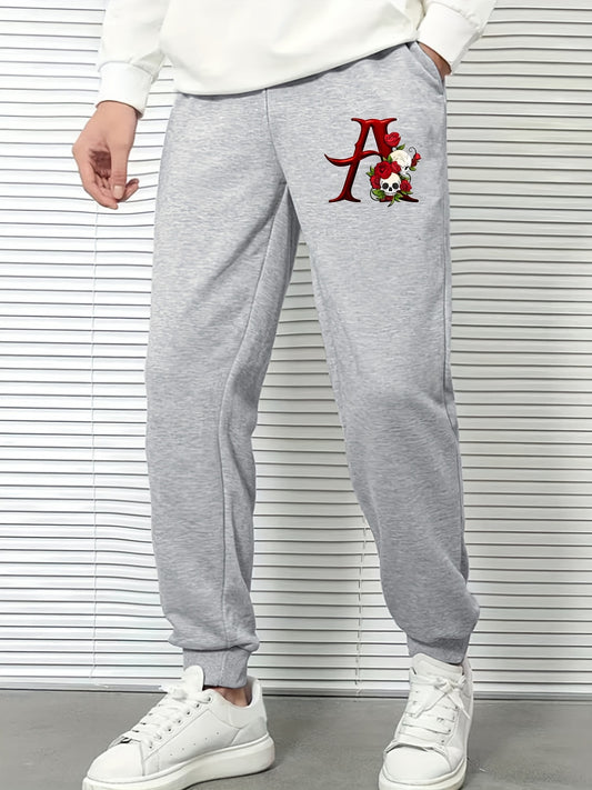 Skull And Roses Men's Sports Pants Casual Jogging Trousers