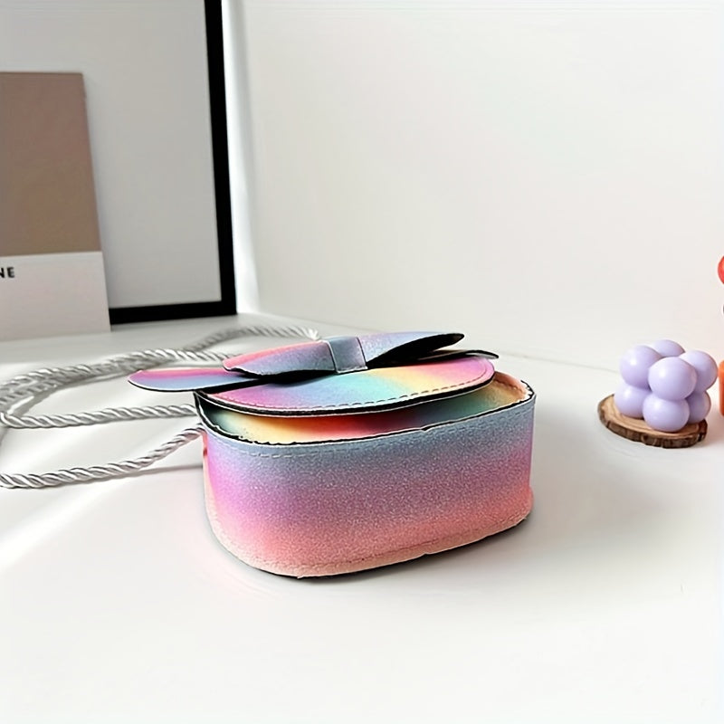 Girls Casual Colorful Bow Mouse Shaped Bag PU Shoulder Bag