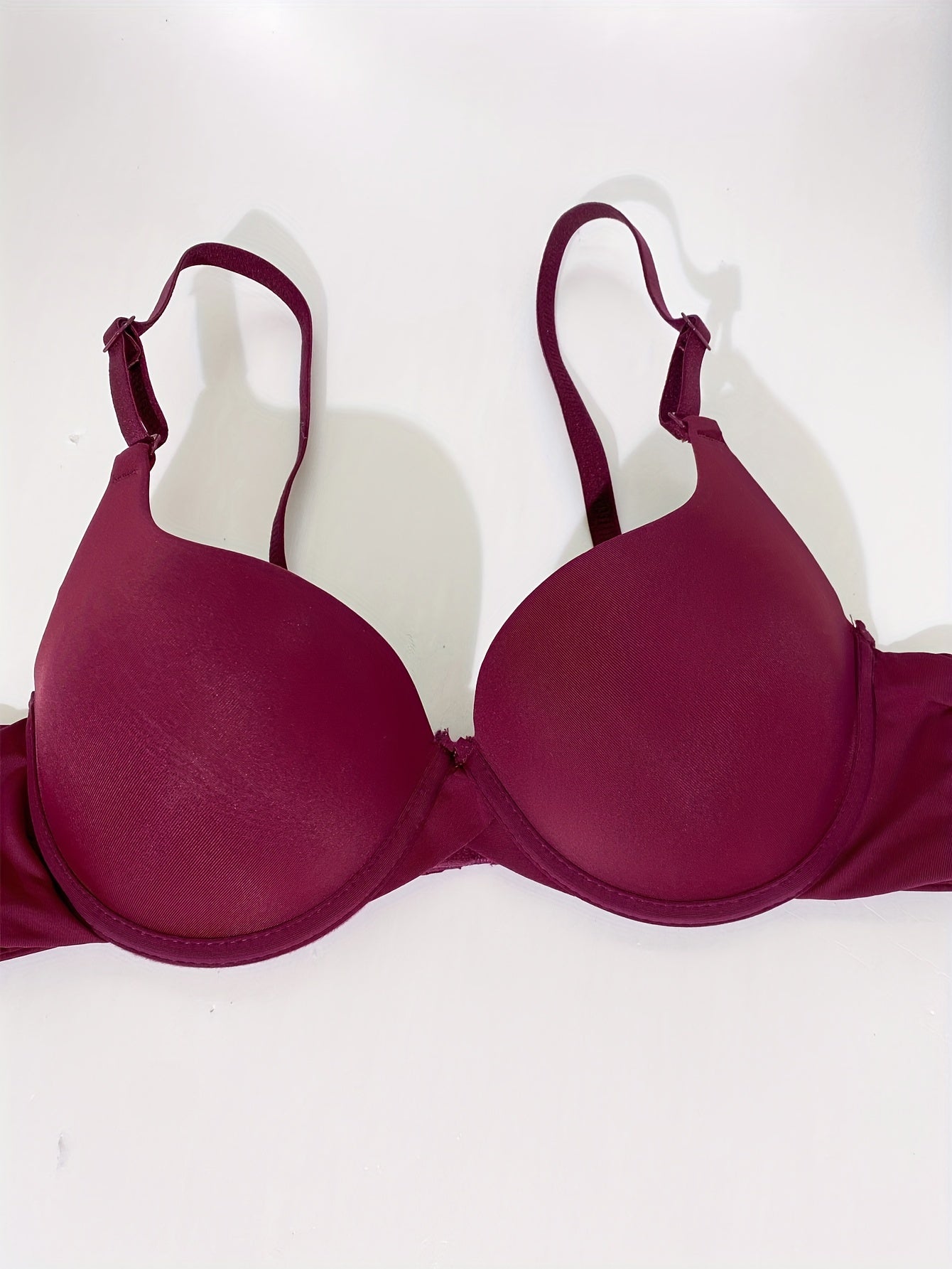 3pcs Glossy Push Up Bra Comfy & Breathable T Shirt Bra Women's Lingerie