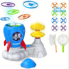 Outdoor Rocket Launcher Flying Spinner Disc Chasing Game for Kids