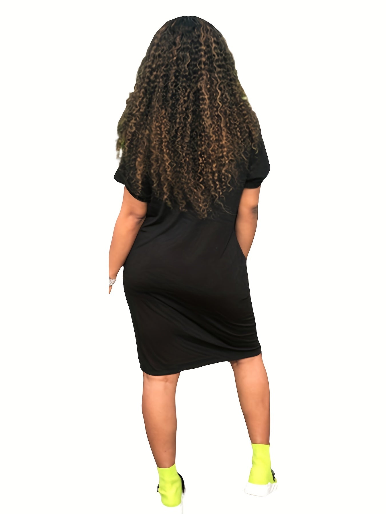  V-Neck Short Sleeve Dress
