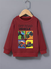 Boys Off-Road Vehicles Print Pullover Sweatshirt