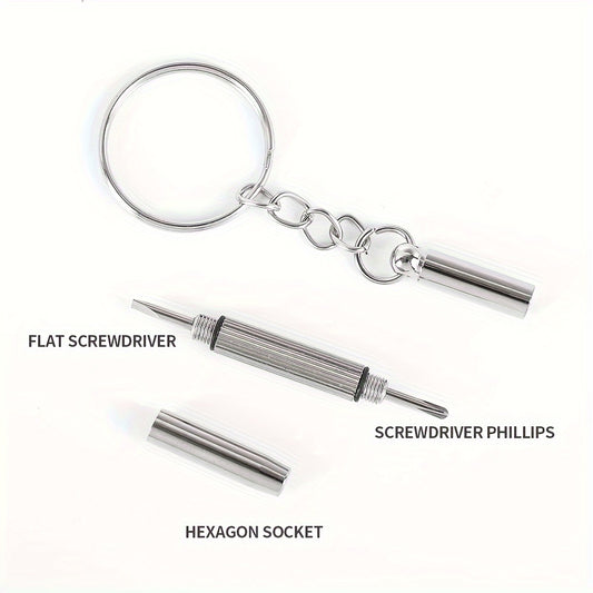 2pcs Steel Glasses Screwdrivers Portable Mini Glass Screwdrivers Keychain