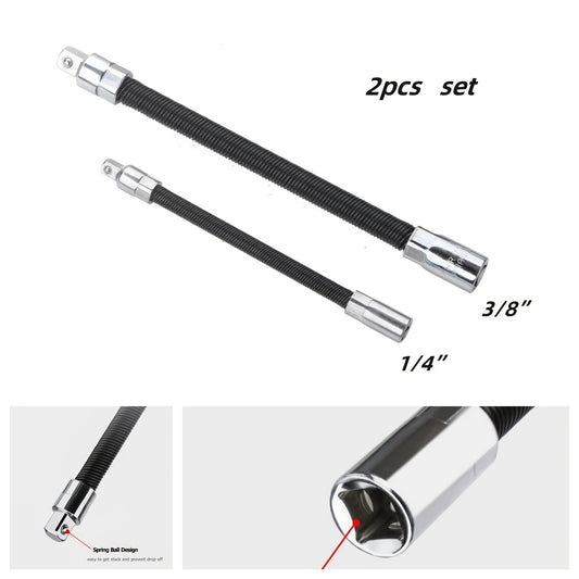 2PCS 2 54 & 7 62 Drive Flexible Socket Extension Rod Adapter
