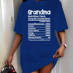  Casual Dress Women's Plus Letter Print Short Sleeve