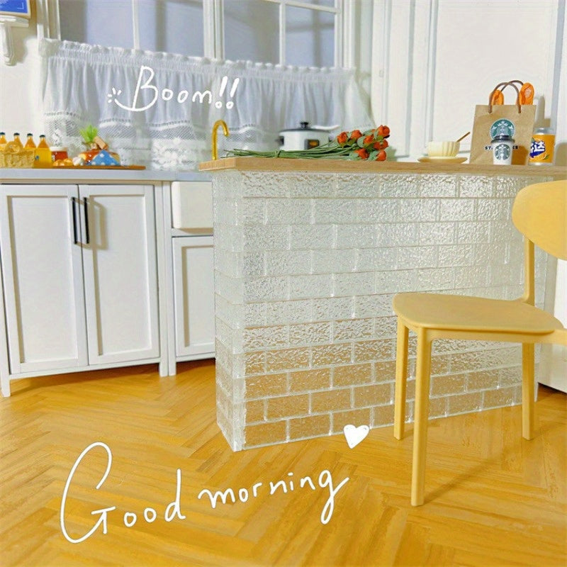 Mini Transparent Bricks Ripple Surface for Dollhouse Building