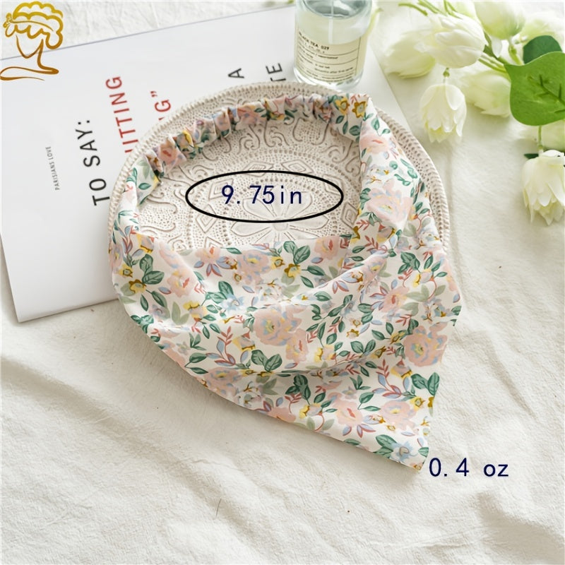 Floral Pastoral Style Bandana Head Triangle Scarf Female