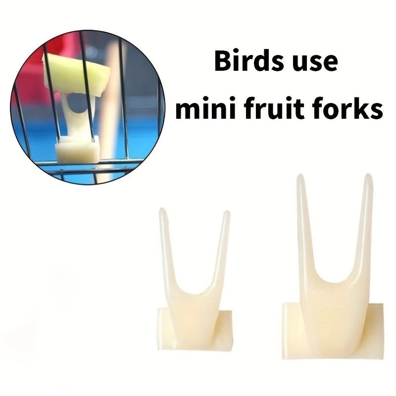 3pcs Mini Plastic Fruit Fork for Parrot Feeding