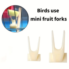 3pcs Mini Plastic Fruit Fork for Parrot Feeding