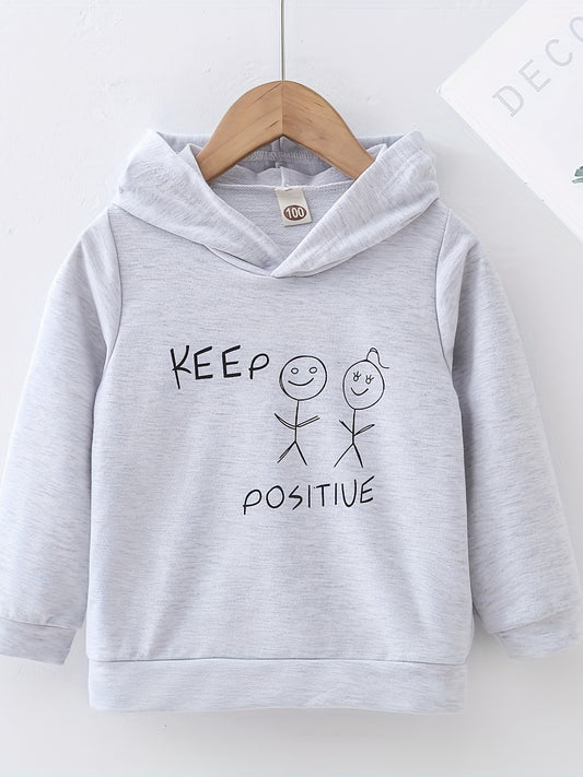 Girls 'Keep Positive' Graphic Pullover Hoodie Sweatshirt
