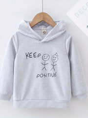 Girls 'Keep Positive' Graphic Pullover Hoodie Sweatshirt